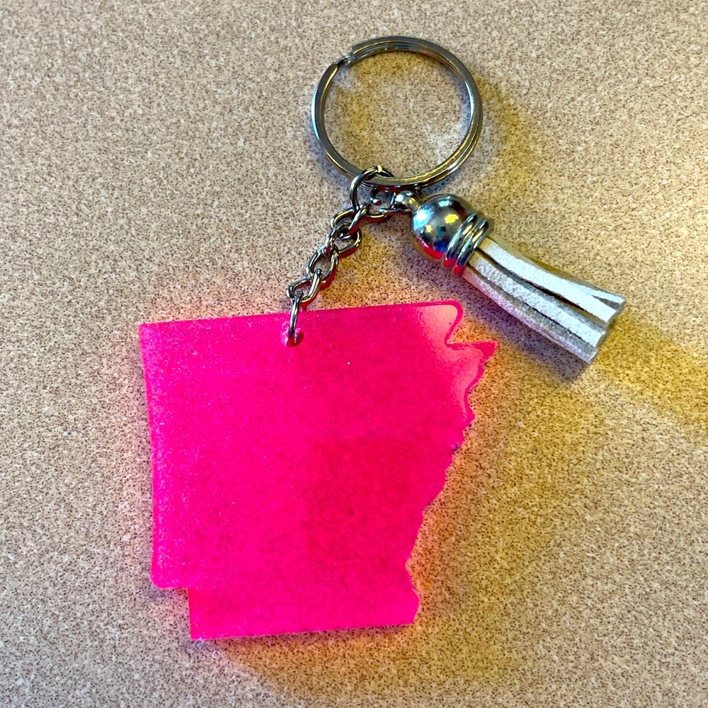 Handmade U.S. State Keychain - Arkansas
